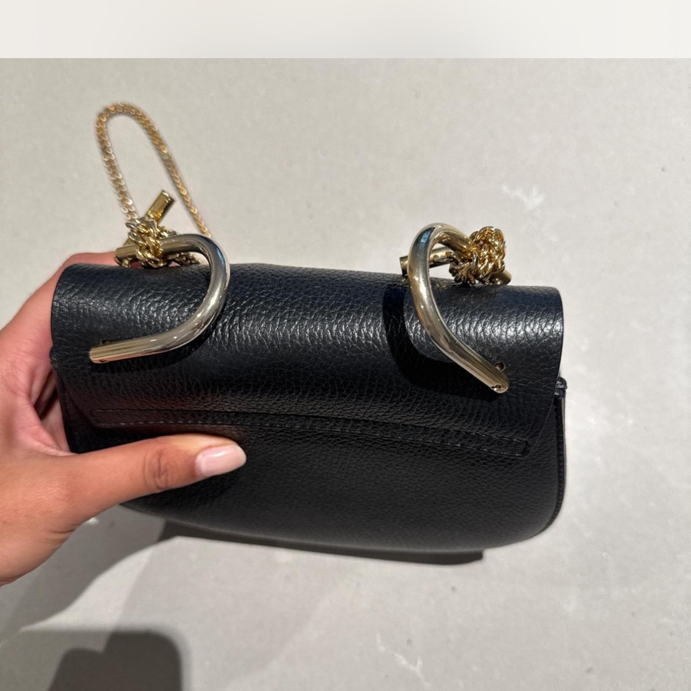 Chloe Drew Black Leather Pebble Crossbody Bag View 6